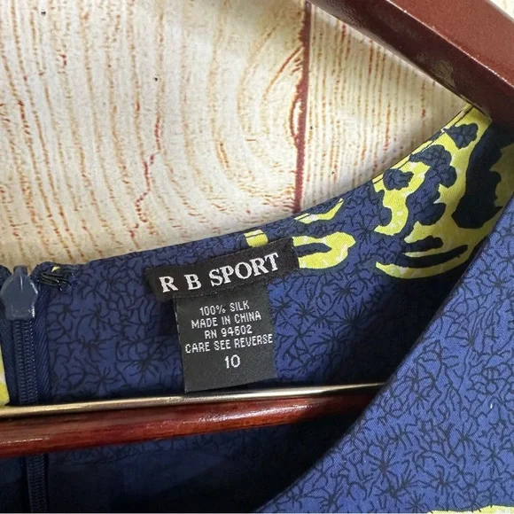 Vintage 100% Silk Mini Dress Hawaiian Tropical Size 10 - Picture 4 of 5